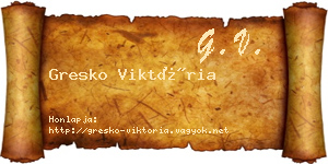Gresko Viktória névjegykártya